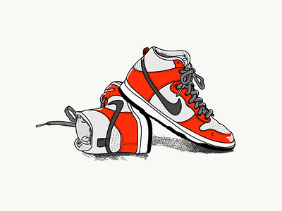 The sneakers series-Nike airjordan1 basketball fashion illustration jordan nike sneakers trainers