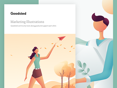 Goodsted Marketing Illustration 01 branding design homepage illustration landing ui ux vector web