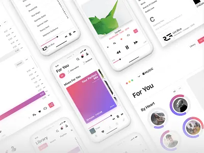 Apple Music: A UI/UX Holistic Case Study - White app app concept app dashboard apple apple devices clean app design complexion reduction gradient color gradient icons music player user centric ux ui white