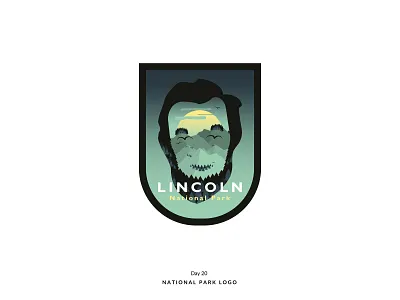 Daily Logo Challenge Day 20! - National Park Logo badge badgelogo dailylogo dailylogochallenge face lincoln logoconcept logodesign logodesigner logoidea logoinspiration logomark logotype mountain nationalpark pine tree