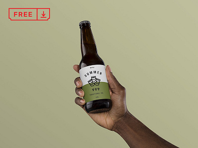 Hand Holding Beer Mockup beer bottle branding design download font free freebie identity logo mockup mockups psd stationery typography