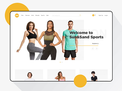 Sun & Sand Sports adobe b2b b2c behance clothing free freebie health inspiration men modern photoshop service sketch sport template uidesign ux website women