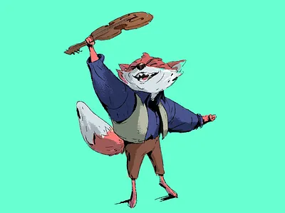 Fox Green animation character art design illustration photoshop styleframes