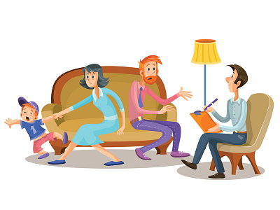 Family Psychologist art business character child client concept design family flat illustration illustrator people psychologist psychology relationship vector