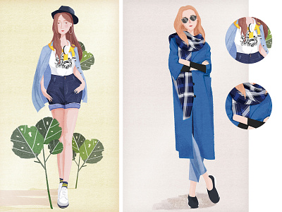 人物服装搭配插画设计 design illustration 人物 插画 设计