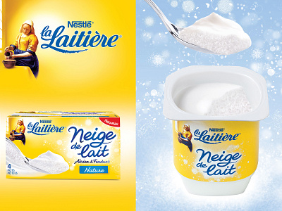 La Laitière Neige de Lait illustration key visual la laitière packaging photoshop retouch retouche photo retoucheur retouching