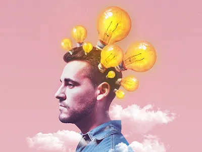 Head full of ideas adobe art bulb design designer dream graphic design head ideas image making many photomanipulation surreal