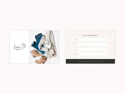 Luna Rae Photography Gift Certificate branding collateral design ethereal gift card gift certificate icon illustration logo lunar moon photographer portrait photographer san serif script stationery swoone typography watermark