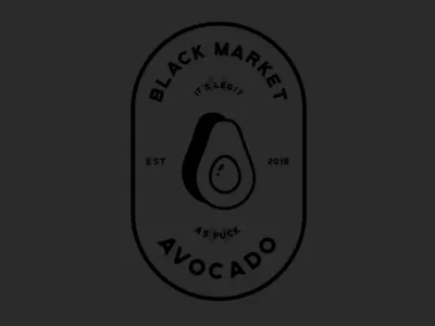 Black Market Avocado avocado badge concept illustration type