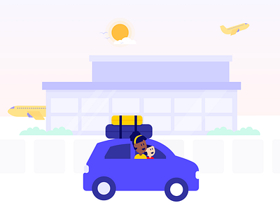 Take a friend to the airport app banner branding character design flat gradient graphic graphicdesign icon illustration logo sketch ui vector web website