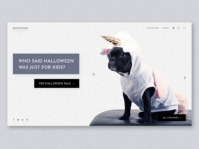 Puppy Costumes Landing Page animal branding costume costume party costumes design dog dogs halloween halloween design imagery landing page layout pet ui ux web web design website