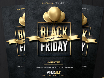 Black Friday Flyer Template black friday blackfriday branding flyer templates graphic design logo photoshop promotion psd sale shop