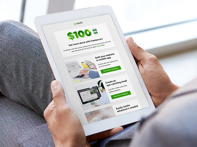 $100 on us email $100 email illustration ui upwork ux