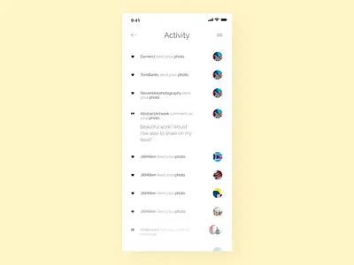 Activity Feed - Challenge 47 💛 047 activity feed activity stream app application daily 100 challenge daily challange dailyui dailyui047 dailyuichallenge design social app software ui ux