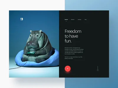 Nintendo Switch app brand branding hero homepage minimal ui ux web web design