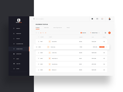 DashBoard (Tenderbuzz) account analytics. calendar chart dashboard graph income management payment profile sales settings task ui user ux web app
