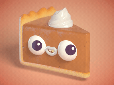 Pumpkin Pie🥧 3d advertising animation cg character cute editorial gif illustration maya redshift render thanksgiving thanksgiving day vray zbrush