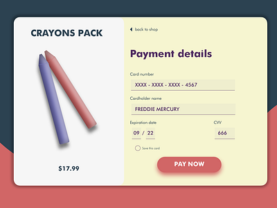 card checkout dailyui day2 interface