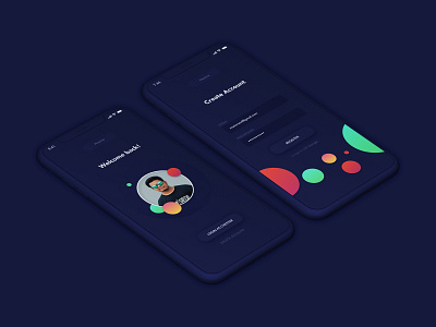 Dark theme Sign in and Sign up UI ( iOS) clean app design clean ui dark ui mobile app mobile app experience signin screen signup screen ui ux