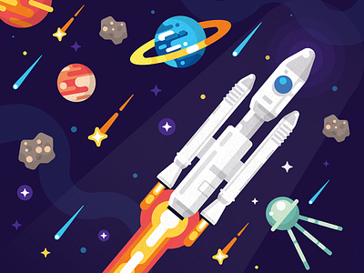 Galaxy galaxy illustration planets satellite space space ship vector