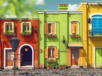 Clorets TV Commercial 3dsmax buildings colorful commercial exterior modelling tv guide vray