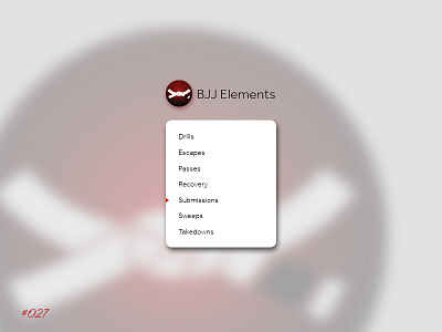 Daily UI 027 Drop Menu appdesign brazilianjiujitsu daily 100 challenge dailyui design digitaldesign jiujitsu ui ui ux uidesign