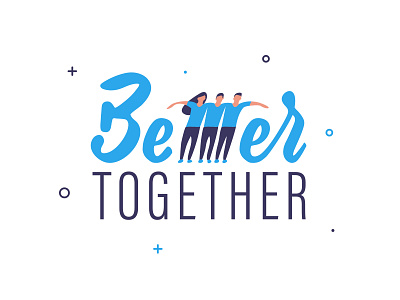 Better Together art better better together blue color colour design group illustration logo modern purple sans serif script shapes simple sticker tech together youth
