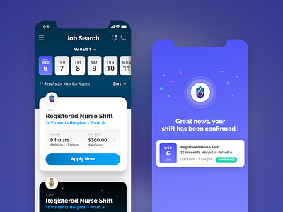 Nurses Shift Management App app design mobile ui ux