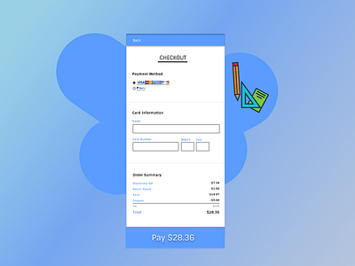 Daily UI Challenge 002 checkout credit card mobile payment total ui