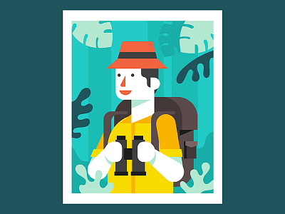 Jungle Explorers adventure adventurer binoculars character discovering discovery exploration explore explorer forest illustration jungle travel tropical