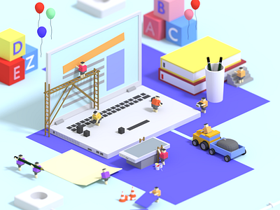 Team Building 3d branding design illustration