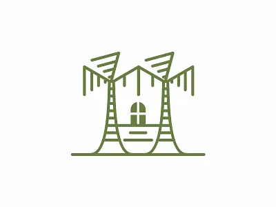 Tropical Residence clean eco house green home hotel house leaf logo nature properties real estate