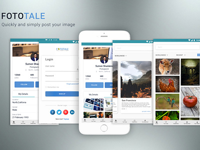 FOTOTALE App Ui design adobe xd app design app ui interface design iphone x ui ui design ux