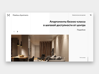 Moelleux Apartments design flat minimal typography ui ux web website