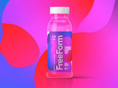 Freeform Super Juices | Made By Adobe adobe branding color concept freeform gradient illustrator juice packaging packagingdesign typography