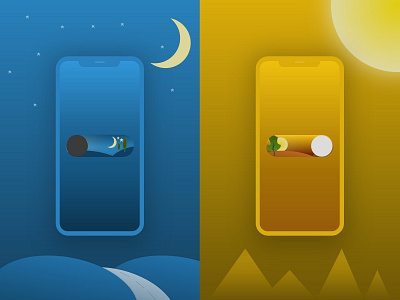 Night / Day Toggle app dailyuichallenge day flat flat design illustration iphonex nature night ui vector