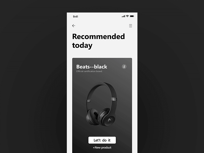 BEATS Studio3 app e commerce interface ui ux