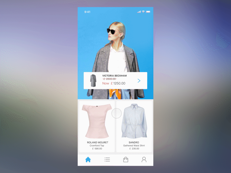 Shopping App app design ui