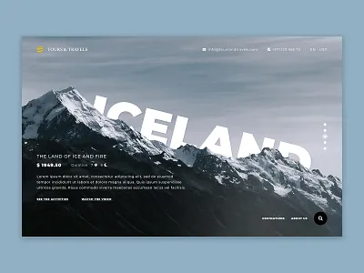 Website concept for tours and travels concept design typography ui ux web