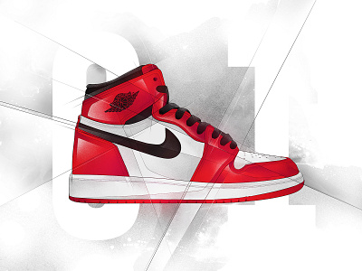 Air Jordan 1 air black design dynamic fashion geometrical hype illustration jordan kicks michael jordan nike nike air jordan 01 poster red shoes sneakers