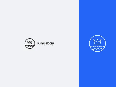king and bay logo design app brand branding clean design flat icon illustration logo typography vector