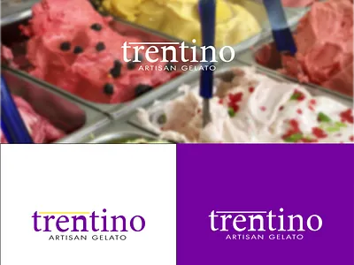 Trentino - Artisan Gelato blue brand branding character design flat icon identity illustration illustrator lettering logo minimal negative space type typography vector web