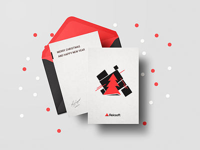 New Year Card, Reksoft avantgarde black concept design impressionism it merry christmas merrychristmas modern card new year new year 2018 new year card red reksoft