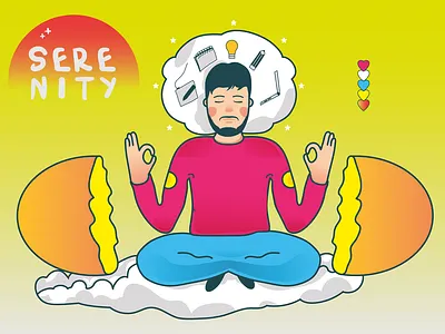 The Enlightened Designer adobe artist design designer digital gradient graphic design illustration illustrator cc india meditation poster serenity vector wacom intuos yoga