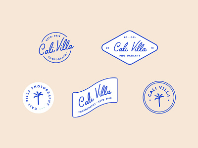 Cali Villa Photography Brand Marks branding california california style design fun icon illustration lively logo monoline monoline script photographer portrait photographer san serif script swoone typography vector vintage watermark