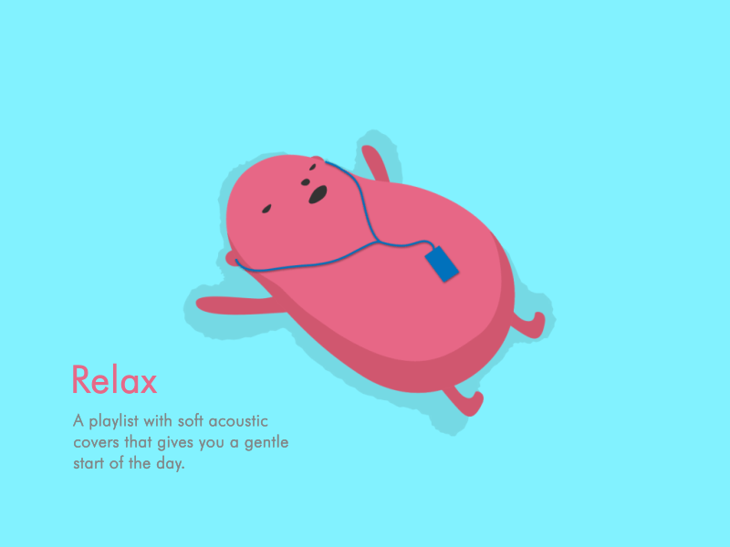 Relax and Music animation character duik music app relaxing
