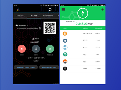 Mycelium Wallet concept axure banking bitcoin concept cryptocurrency photoshop redesign wallet