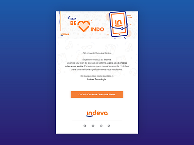 E-mail de boas vindas (Welcome Email) email flat indeva vector