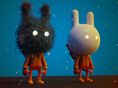 Rabbit Warriors blender character cycles toy vinyl