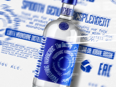 MOONSHINE HURRICANE alcohol blue hurricane label moonshine packaging russia spirit ураган этикетка